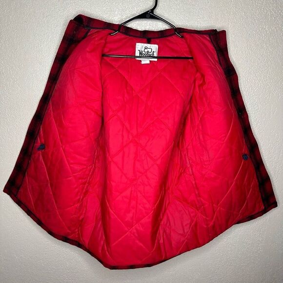 Vintage 80s Woolrich Men Size 36 Buffalo Plaid Wool Bird Hunting Jacket Mackinaw - Picture 5 of 6